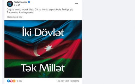 “Trabzonspor”dan ordumuza dəstək