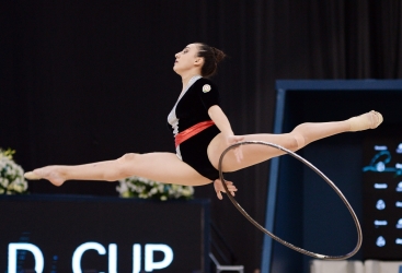 Zöhrə Ağamirova bədii gimnastika üzrə dünya kubokunda halqa ilə proqramını nümayiş etdirib