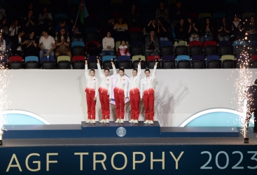 Bolqarıstan və Çin gimnastlarına Bakıda “AGF Trophy” kuboku təqdim edilib