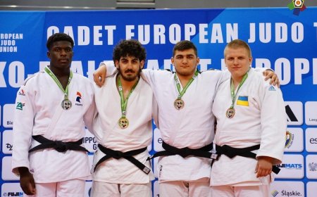 Yeniyetmə cüdoçularımız Polşada keçirilən Avropa Kubokunda 6 medal əldə edib
