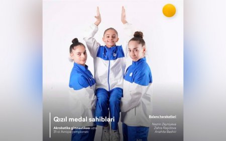 Azərbaycan gimnastları qitə çempionatında yeddi qızıl medal qazanıb