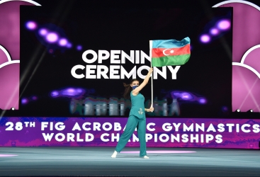 Bakıda akrobatika gimnastikası üzrə 28-ci dünya çempionatının təntənəli açılış mərasimi olub Bakıda akrobatika gimnastikası üzrə 28-ci dünya çempionatının təntənəli açılış mərasimi olub