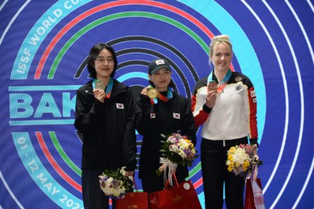 Bakıda qızıl medal qazanan koreyalı atıcı yeni dünya rekorduna imza atıb